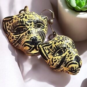 EARRINGS - Handpainted, Leopard
